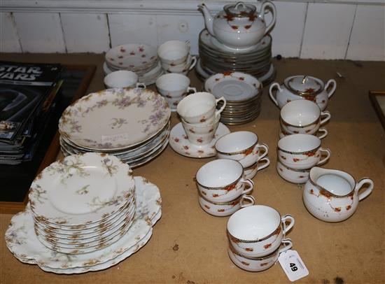 Limoges part dessert service set, Japanese part tea set, dinner set etc(-)